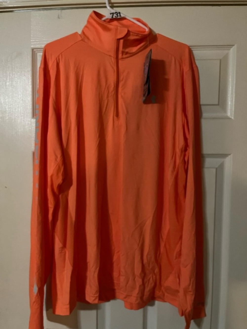 Under Armour HeatGear ISO-Chill 1/4 Zip Orange Long Sleeve XL Men's Loose Fit